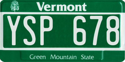 VT license plate YSP678