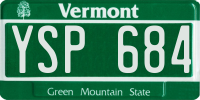 VT license plate YSP684