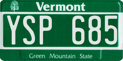 VT license plate YSP685