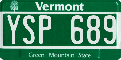 VT license plate YSP689