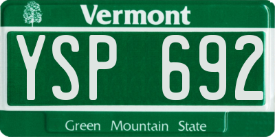 VT license plate YSP692
