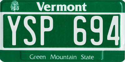 VT license plate YSP694
