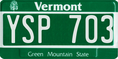 VT license plate YSP703