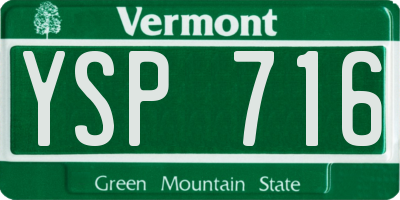 VT license plate YSP716