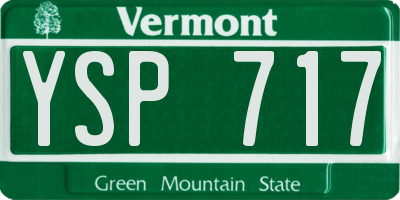 VT license plate YSP717