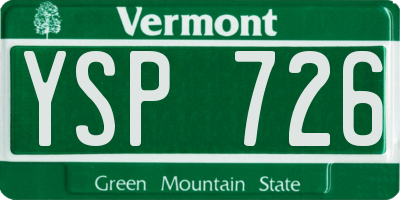 VT license plate YSP726