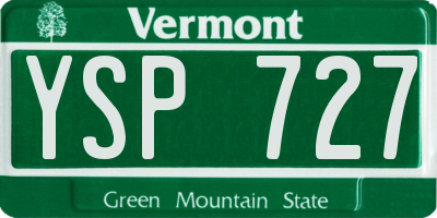 VT license plate YSP727
