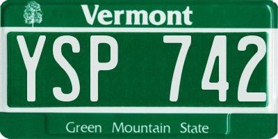 VT license plate YSP742