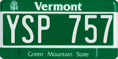 VT license plate YSP757