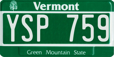 VT license plate YSP759