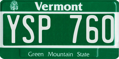 VT license plate YSP760