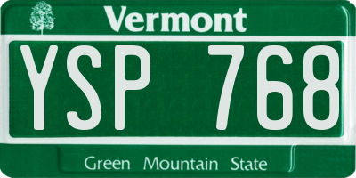 VT license plate YSP768