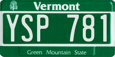VT license plate YSP781