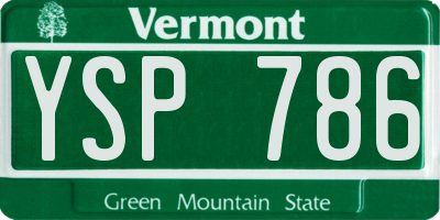 VT license plate YSP786