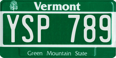 VT license plate YSP789