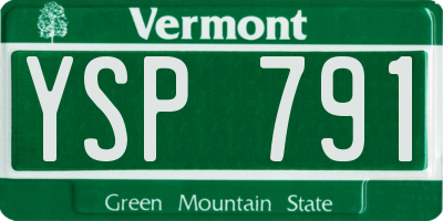 VT license plate YSP791