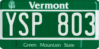 VT license plate YSP803