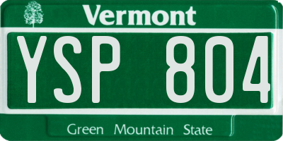VT license plate YSP804