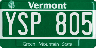 VT license plate YSP805