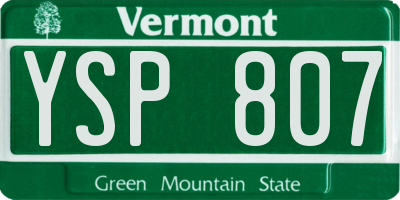 VT license plate YSP807