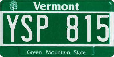 VT license plate YSP815