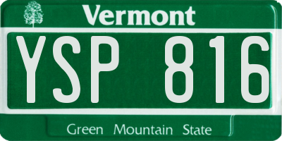 VT license plate YSP816