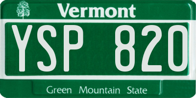 VT license plate YSP820