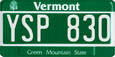 VT license plate YSP830