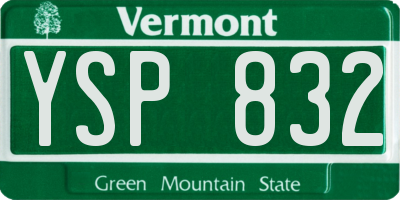 VT license plate YSP832