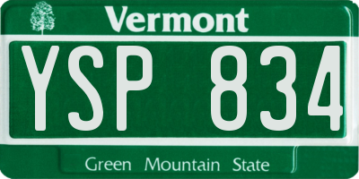 VT license plate YSP834