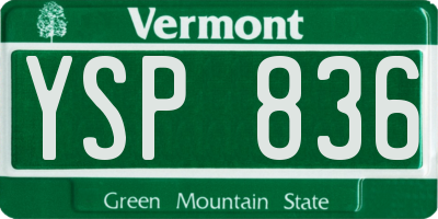 VT license plate YSP836