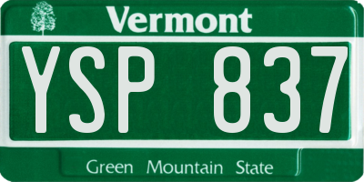 VT license plate YSP837