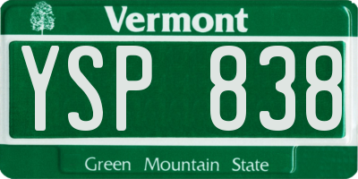VT license plate YSP838