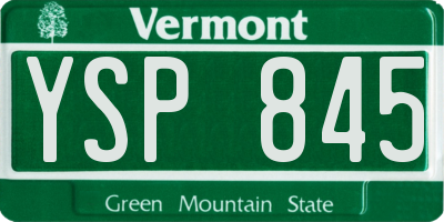 VT license plate YSP845