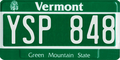 VT license plate YSP848