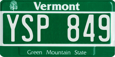 VT license plate YSP849