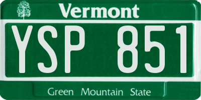 VT license plate YSP851