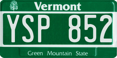 VT license plate YSP852