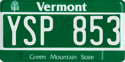VT license plate YSP853