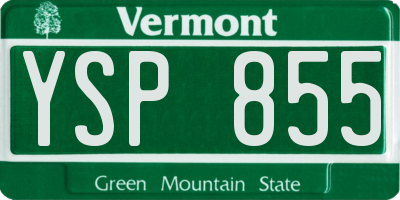 VT license plate YSP855