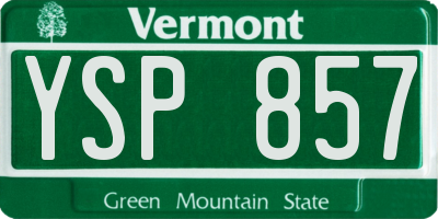 VT license plate YSP857
