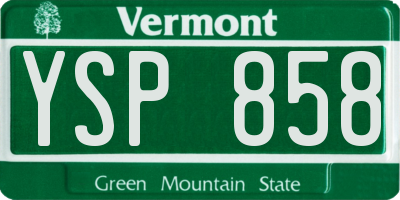 VT license plate YSP858