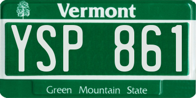 VT license plate YSP861
