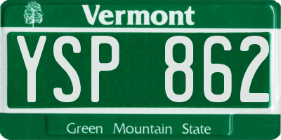 VT license plate YSP862