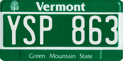 VT license plate YSP863