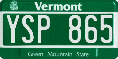 VT license plate YSP865