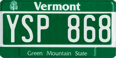 VT license plate YSP868