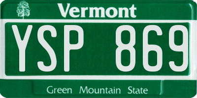VT license plate YSP869