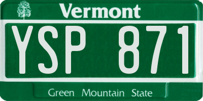 VT license plate YSP871