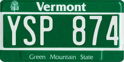 VT license plate YSP874